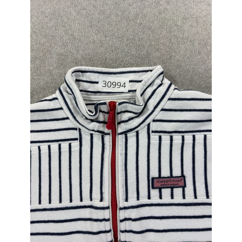 Vineyard Vines Stitched Logo Striped 1/4 Zip USA Flag Pullover (Women's Medium) - Picture 5 of 13